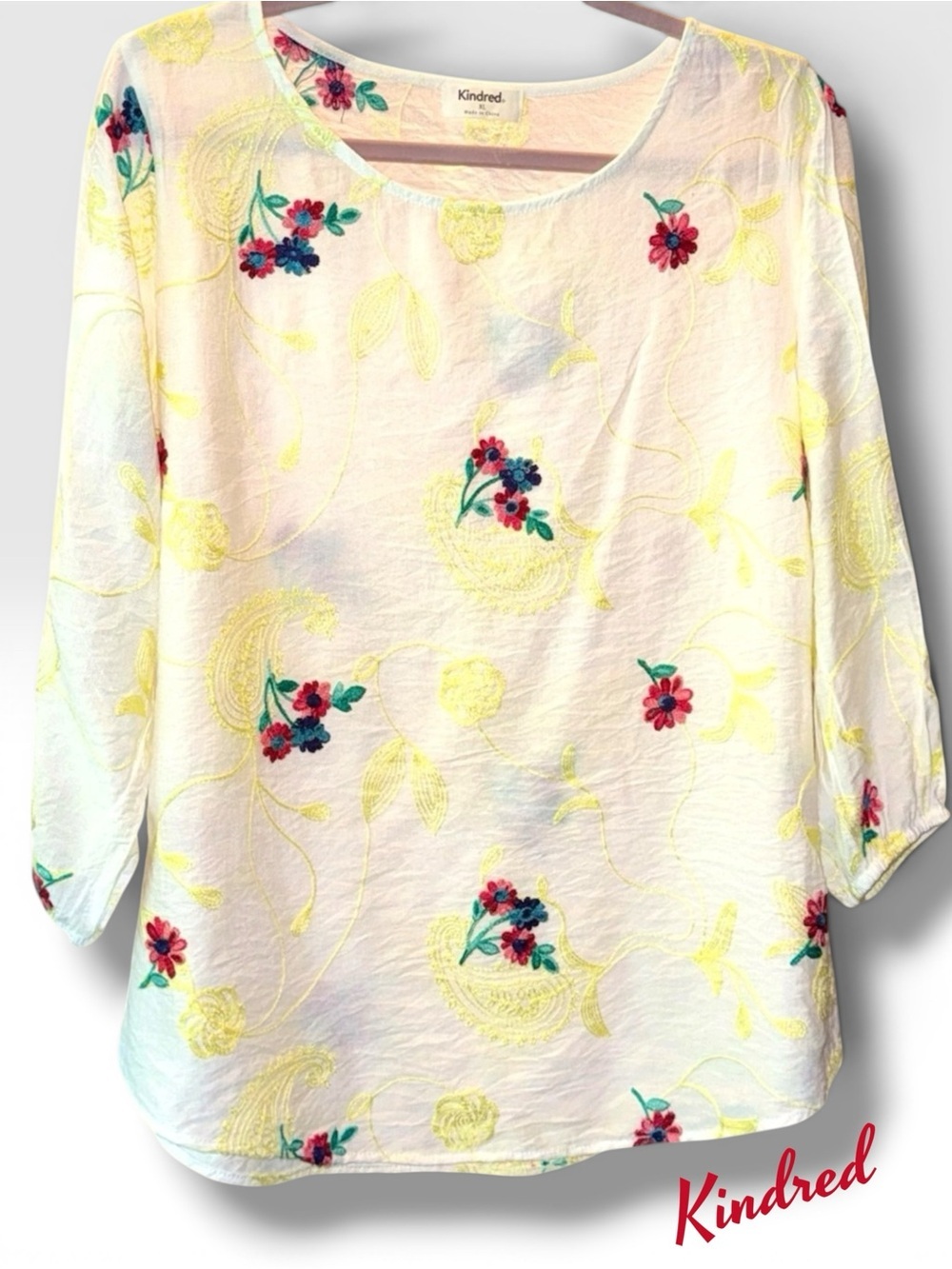 🌼Anthropologie Kindred Floral Embroidered Blouse